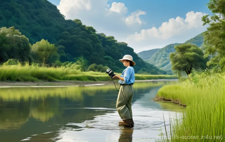 자연생태복원기사 자격증 취득 과정 정리 - **A Serene River Restoration Observation**
    A tranquil scene of a successfully restored river. A ...