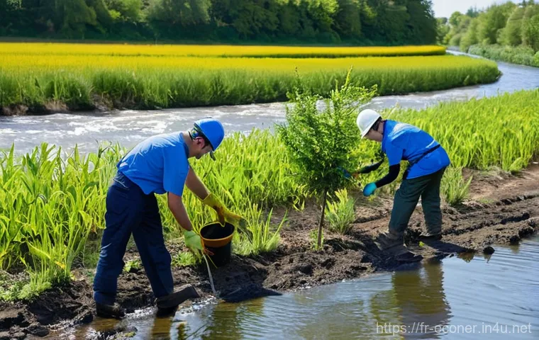 자연생태복원기사 경력직 이직 사례 - **Prompt 2: Hands-On Ecological Training in the French Countryside**
    "A diverse group of adults,...