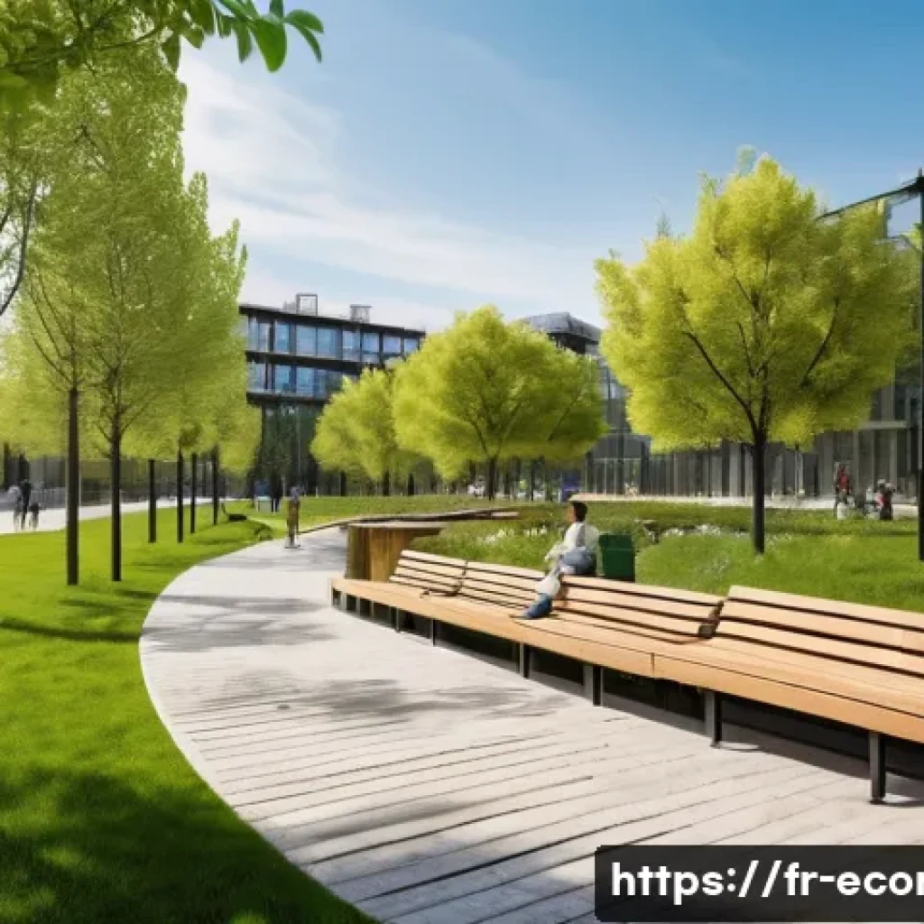 자연생태복원기사와 도시환경 설계 융합 사례 - A vibrant urban park in a European city blending ecological restoration and architectural design: lu...